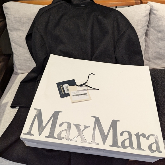 Authentic 'S MaxMara wrap coat in 100% virgin wool, grey, size 50 (IT) 16 (US) - Picture 6 of 13